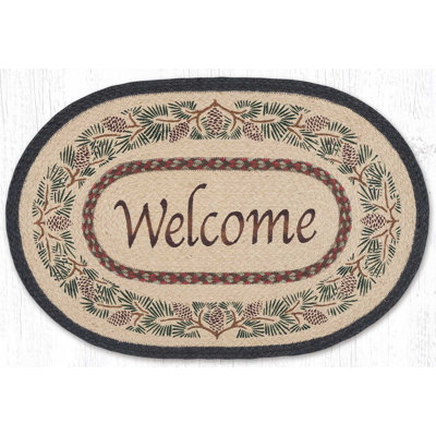  Tapis ovale en jute rustique tressé 20 po x 30 po
