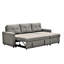 Canapé-lit modulaire convertible en forme de L convertible, meubles d'appoint élégants, canapé-lit escamotable pour petits espaces et salons, gris
