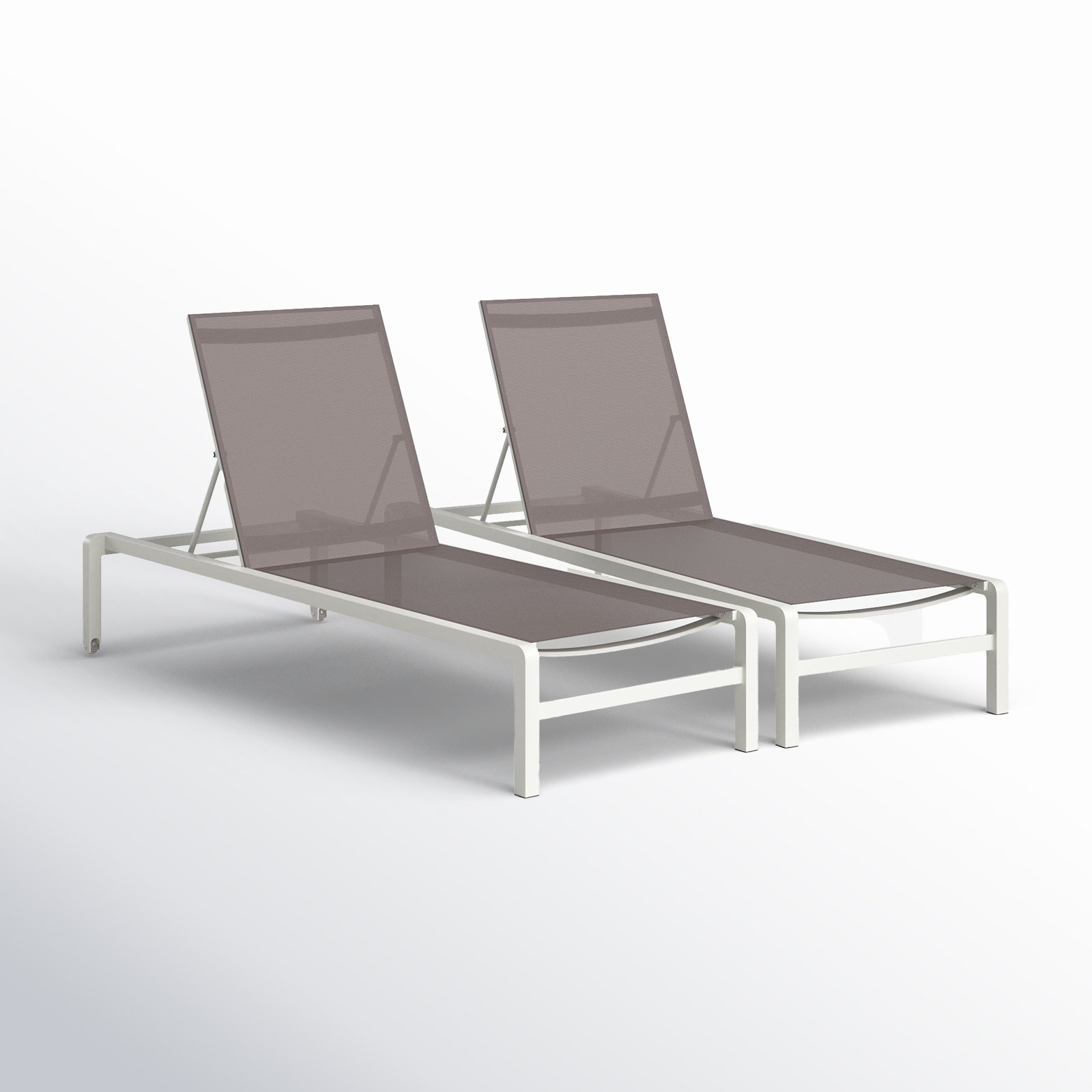 Isabella 31'' Outdoor Powder Coated Aluminum Chaise Lounge Set, Gray