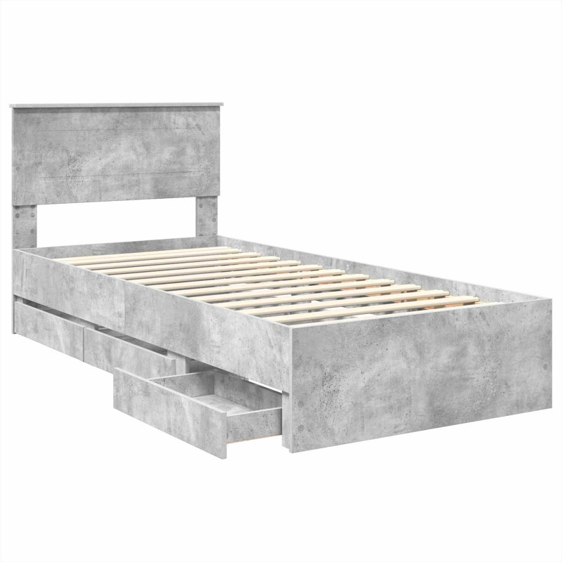 Bed Frame, Small Single (2'6), Concrete Grey