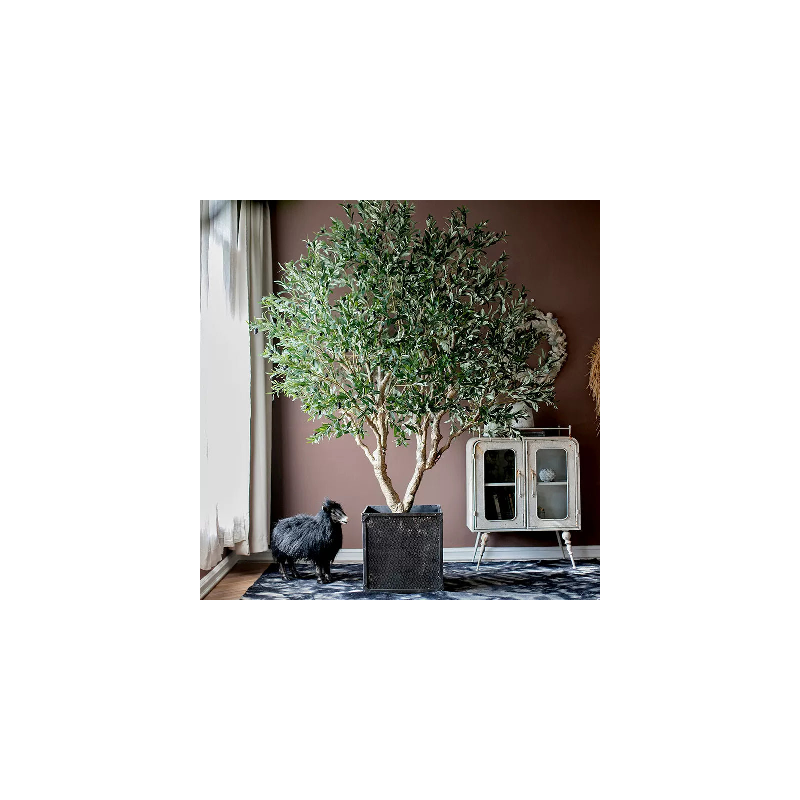 91'' Faux Olive Tree Tree in Freestanding