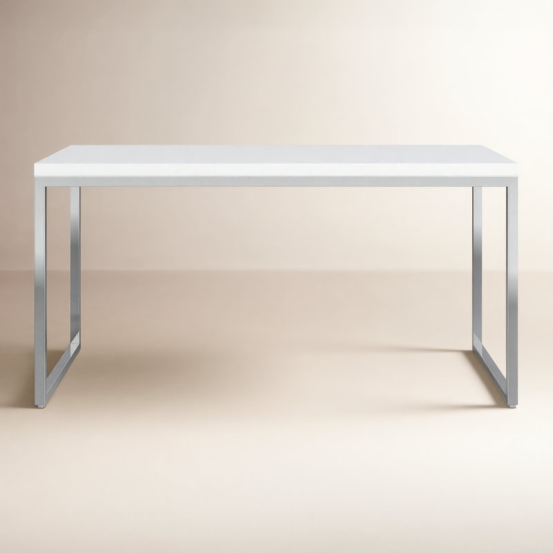 Adil Metal Base Writing Desk, White