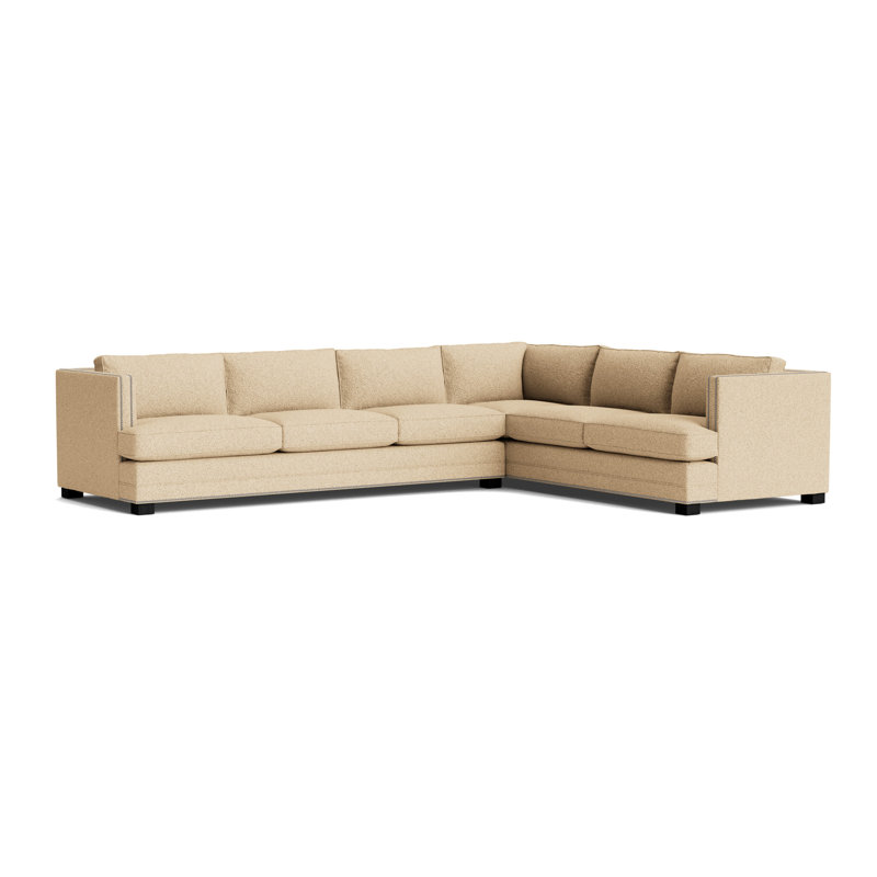 Keaton Chaise Sectional, Brushed Nickel, Berber - Dune, Black