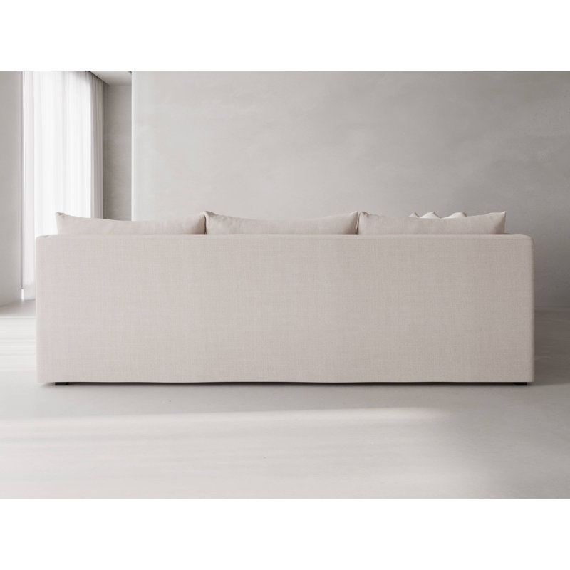 Paxton L Sectional, Nevis Ivory Polyester Blend
