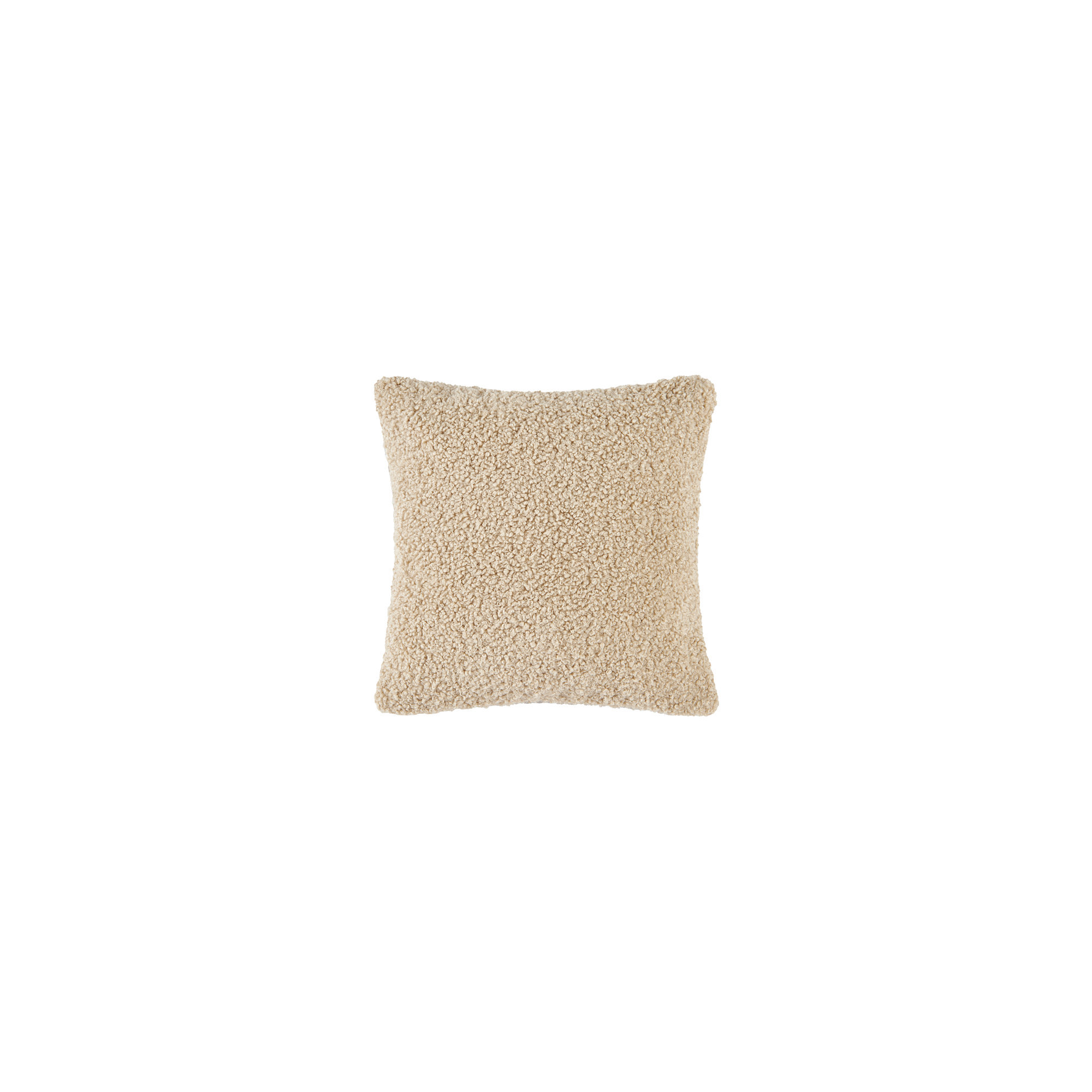 Teddy Soft Plush Textured Boucle Cozy Fluffy Classic Chic Modern Rustic Decorative Pillow, 27"H x 27"W, Cream