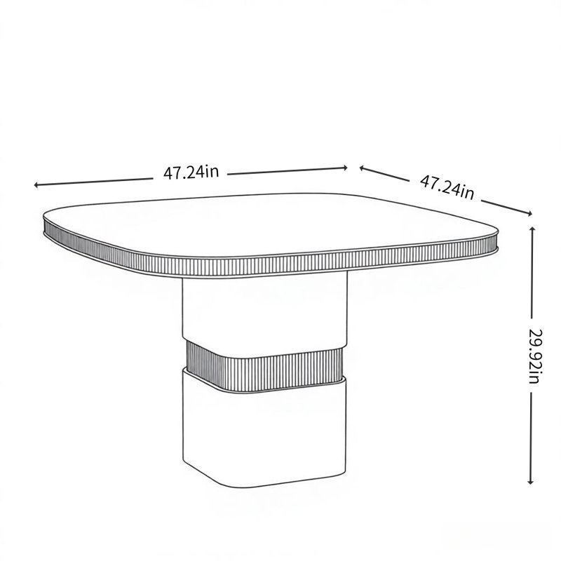 American Retro Square Dining Table