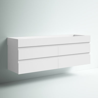 Babajide 72'' Double Bathroom Vanity with Acrylic Top