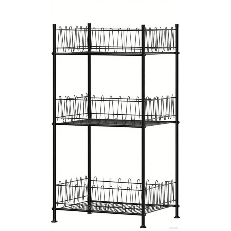 3 - Tier Black Water Bottle Rack