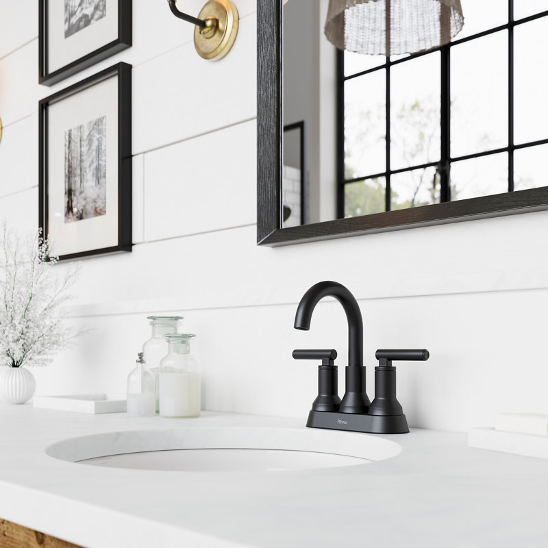 Capistrano Centerset Bathroom Faucet with Drain Assembly, Spot Defense Matte Black