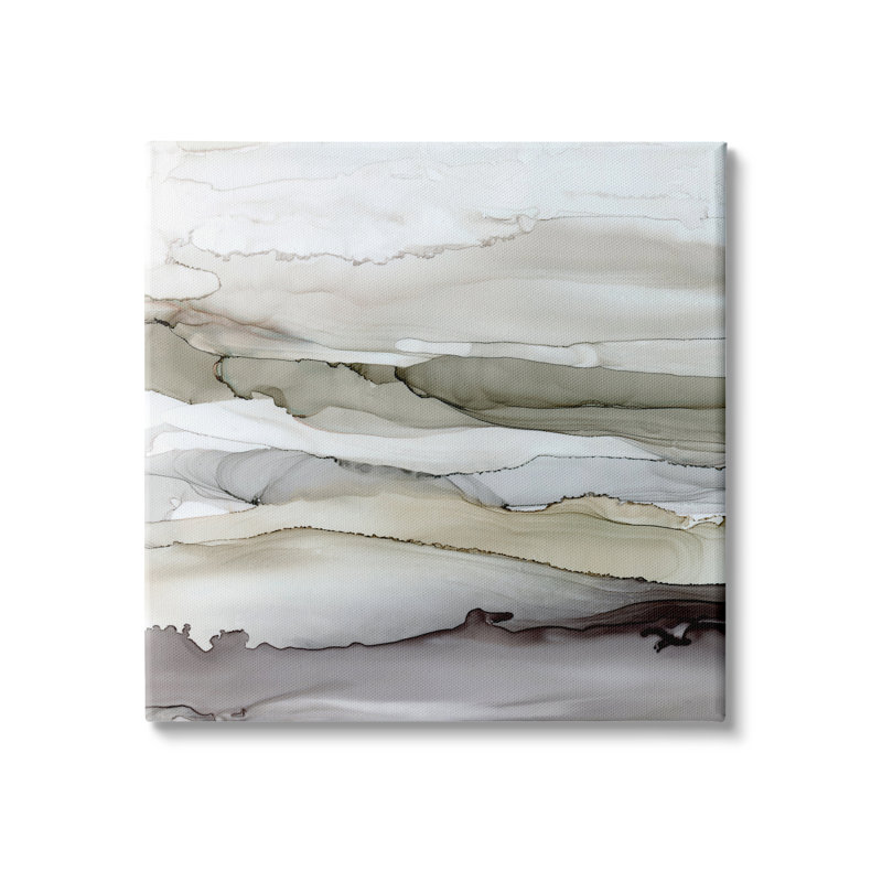 «Abstract Mountain Range L'interpretation Brown Gray» par Carol Robinson - reproduction d'art, Toile tendue