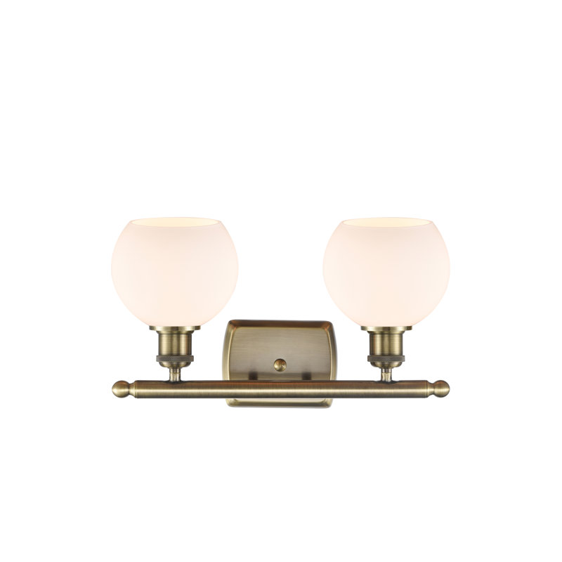 Almatine 2 - Light Vanity Light, Antique Brass, Matte White, Incandescent