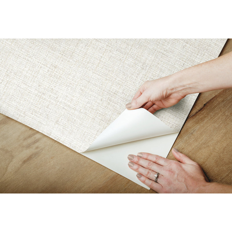 Emeline Peel & Stick Abstract Roll, 240'' L x 27" W, White