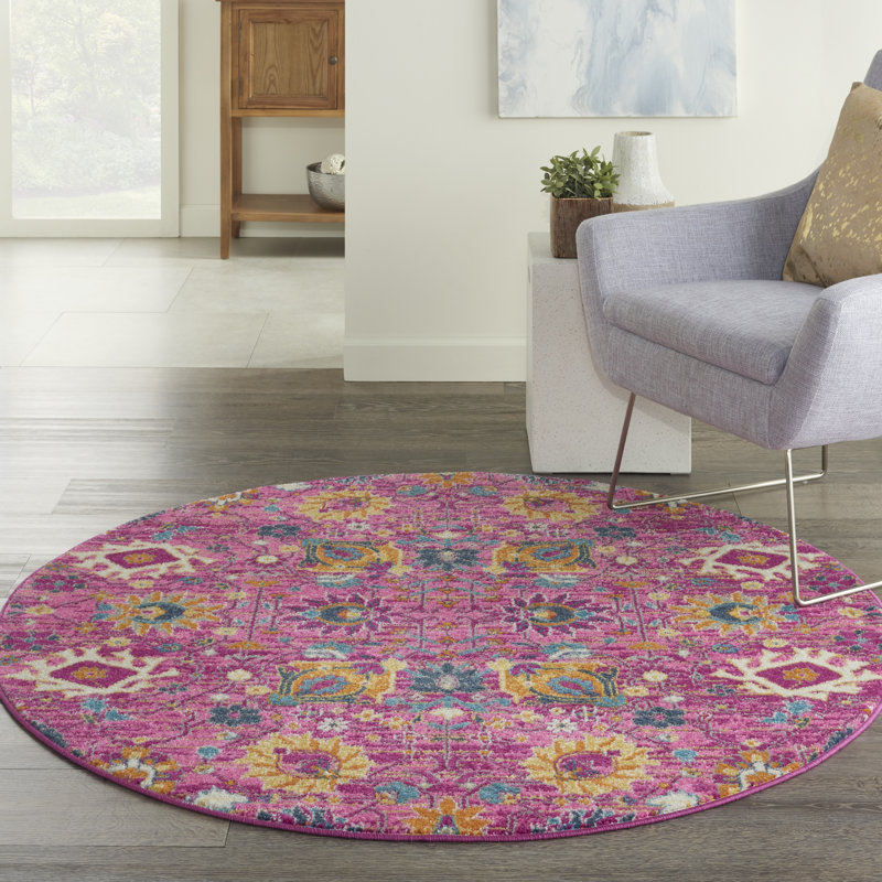 Tapis rose Augusta Bohemian Farmhouse, Rond 4 pi