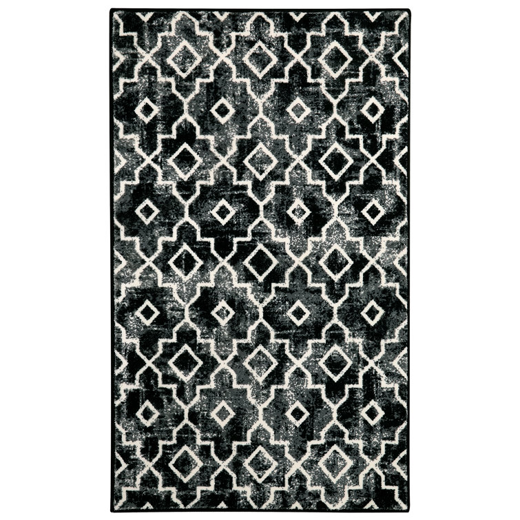 Rectangle Tawann Geometric Machine Washable Door Mat Non-Slip Doormat