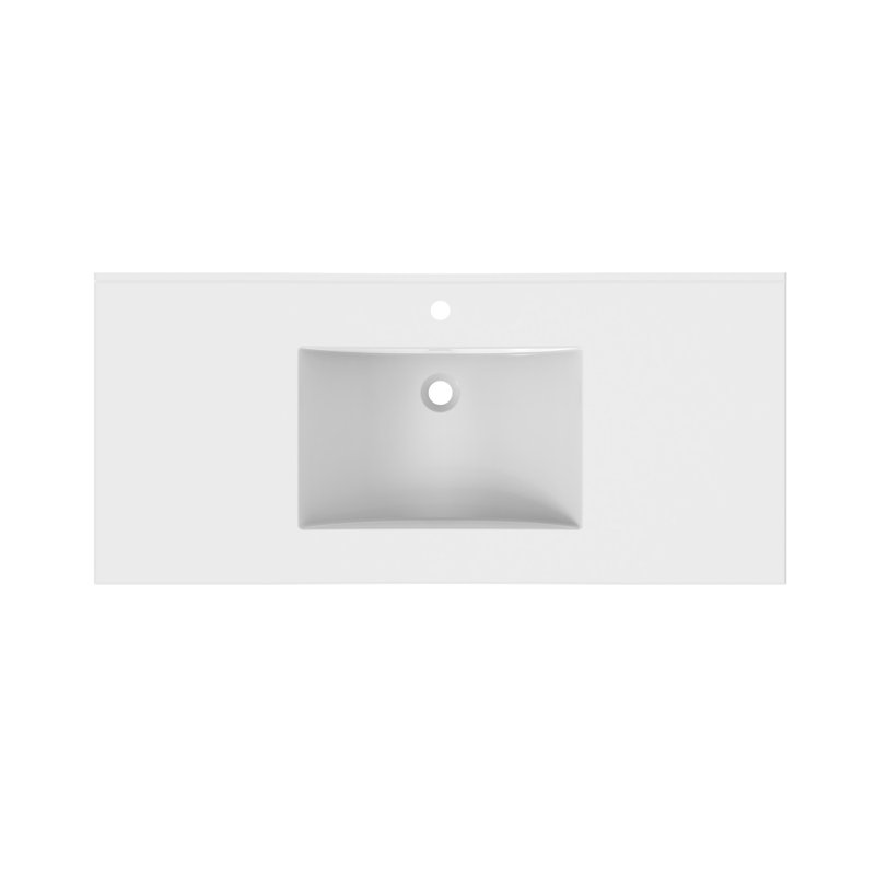 Plateau en céramique 49 po 49 cm d'épaisseur blanc, Simple