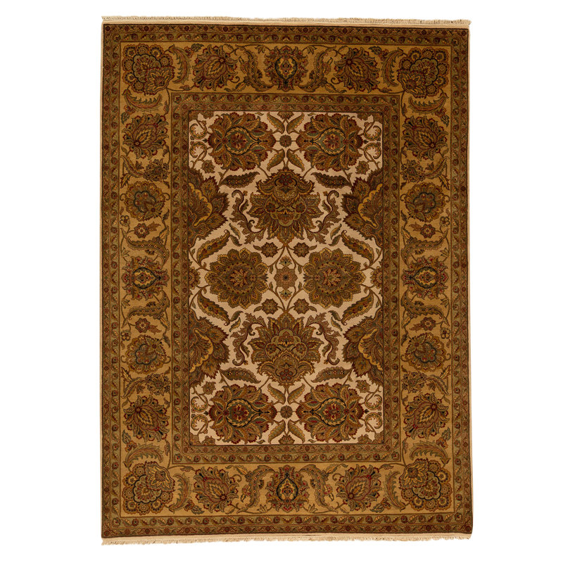 Tapis rectangulaire en laine noué à la main