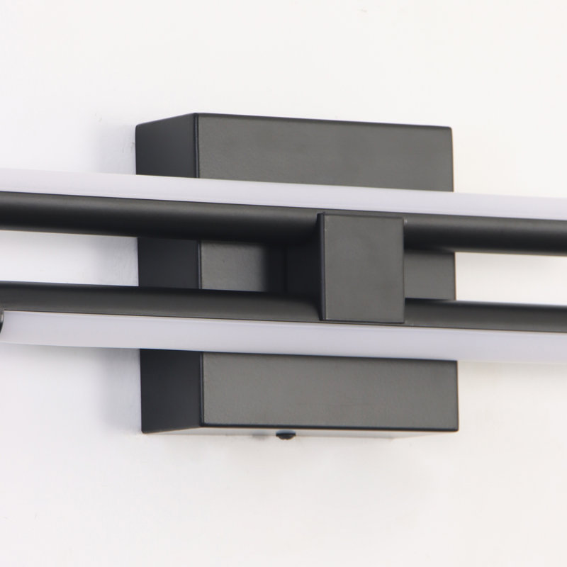 Keyli 2-Light LED Vanity Light Bathroom Bath Bar Linear Wall Sconce Dimmable, 4.7" H x 40" W x 2.8" D, Matte Black, 30 W