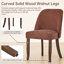 Chaise de salle à manger rembourrée en chenille avec pieds en bois courbés et conception sans accoudoirs pour un gain de place (lot de 2)-1298020455