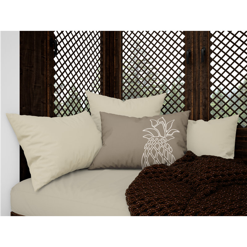 Housse et insert de coussin rectangulaire d'extérieur Calico, Taupe