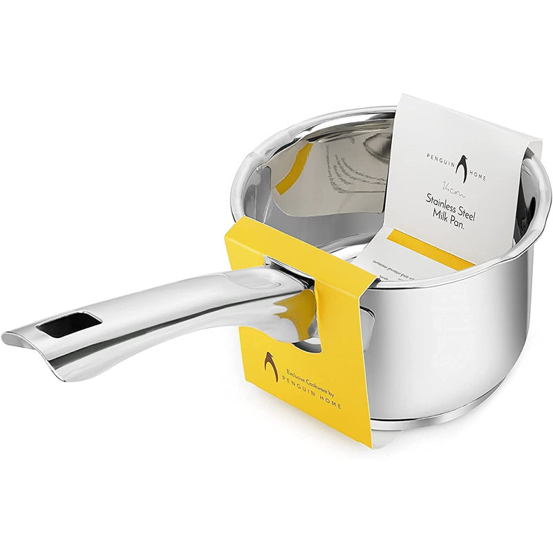 1L Stainless Steel Milk Pan, Silver White