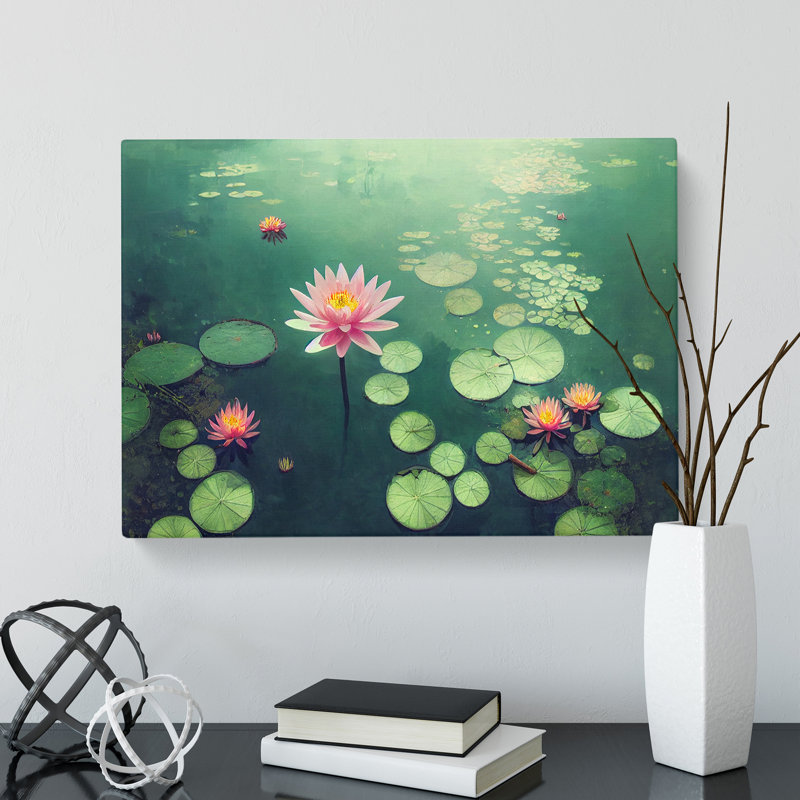 Unique Water Lily Flowers - Wrapped Canvas, 40cm H x 60cm W x 3cm D