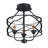 3-Light Black Finish Caged Semi-Flush Mount Light