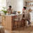Mid-Century Modern Counter Stool, Fabric Upholstered Barstool with Wingback, Armless Counter Height Bar Stool With Wood Legs, Metal Footrest, For Kitchen Island Bar Counter, Khaki, Set of 2-124580351-124825000