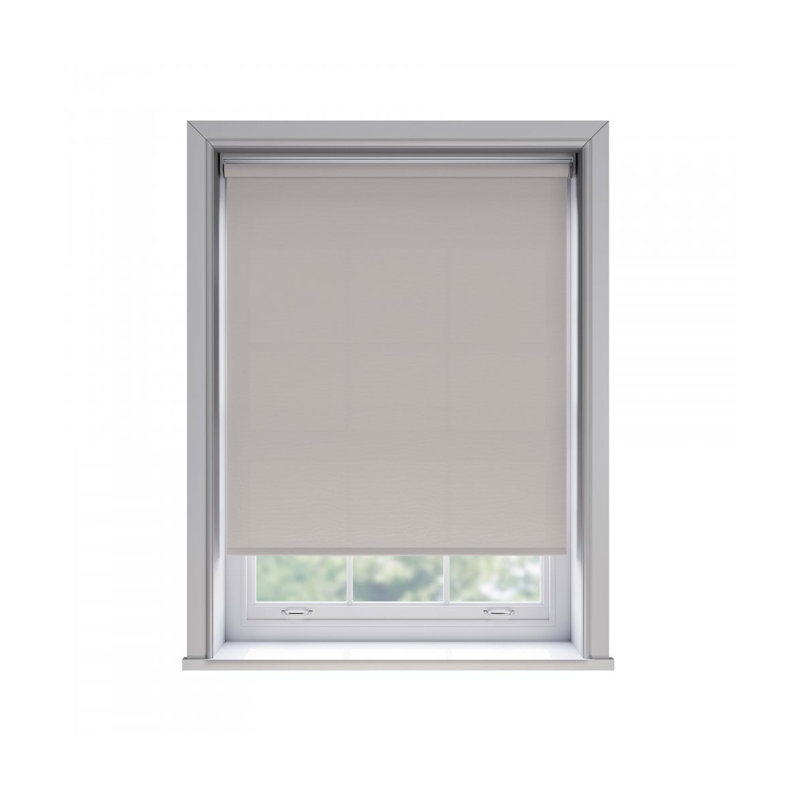 No Drill Thermal Blackout Roller Blind, Light Brown, 160cm W x 165cm L