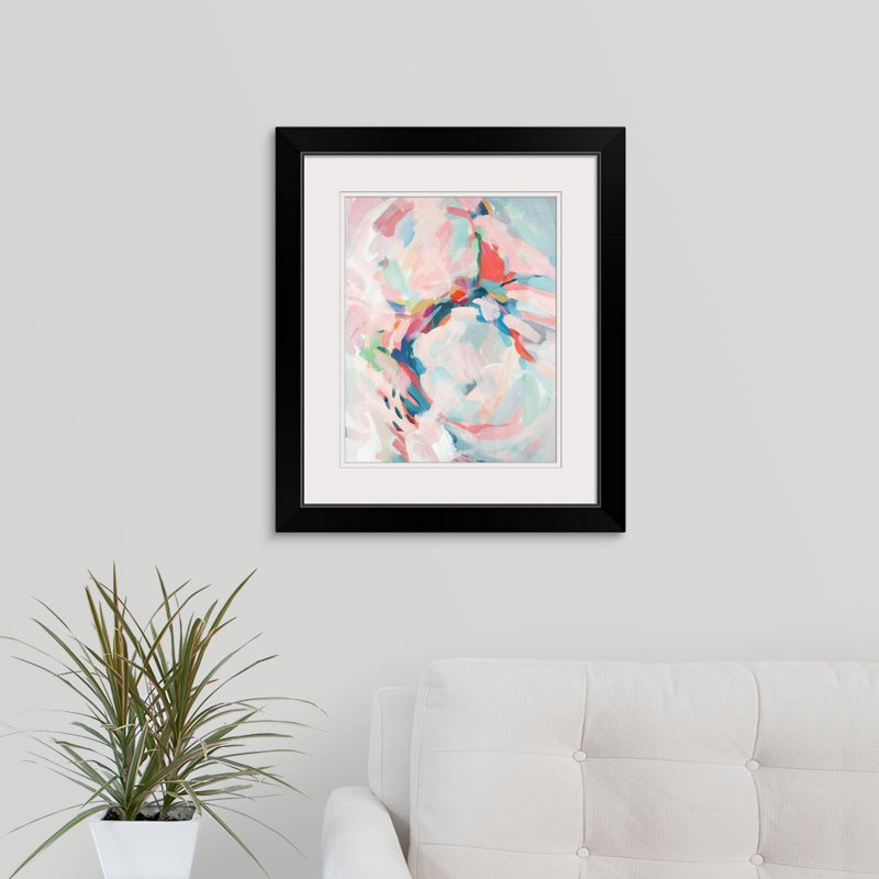 « coton bonbon ii »-reproduction d’art, Cadre noir, H 23 po x l 20 po x P 1 po