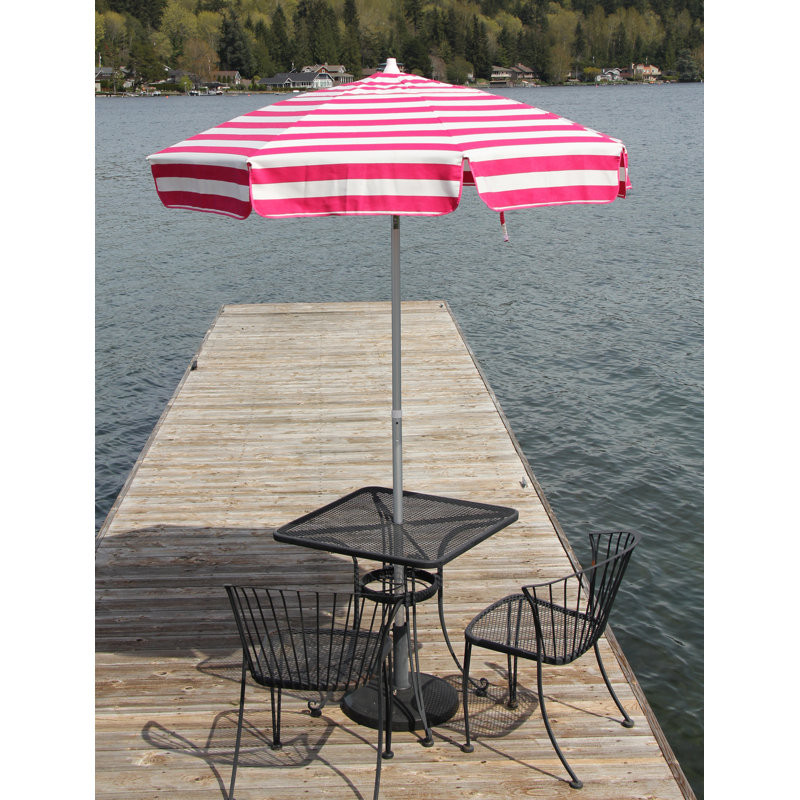 Parasol de marché italien 72 po x 72 po, Pink/White