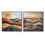 «Heart Tones Bold Mountains Landscape I» - paysages abstraits, décoration murale - art mural moderne 2 pièces-210311255-210311274-210311276