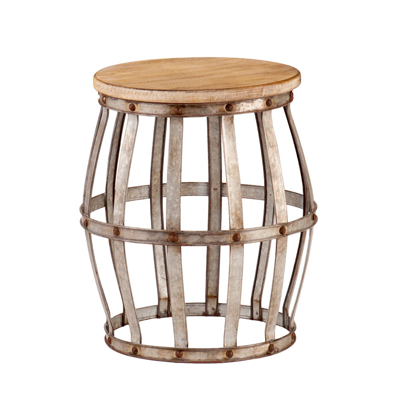 Fayean Solid Wood Top End Table