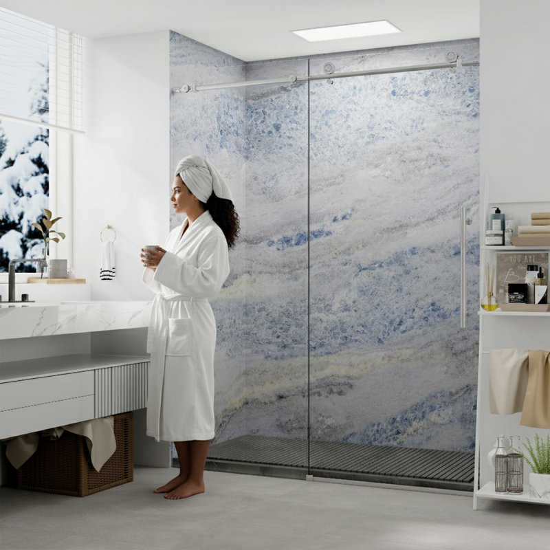 Ensemble de mur de douche l 60 po x P 32 po x H 84 po Azul (5 pièces)