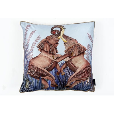 Ardmore 'Dancing Elephants' Silk Pillow