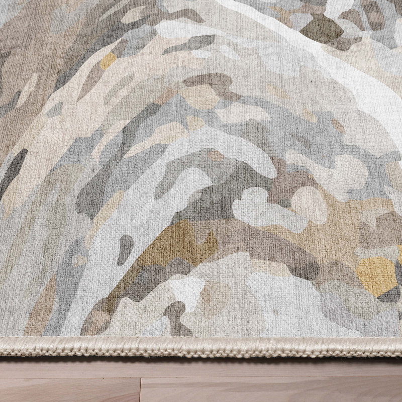 Tapis doré beige à tissage plat Nuzzo Dunes, Rectangle 9 pi 10 po x 13 pi