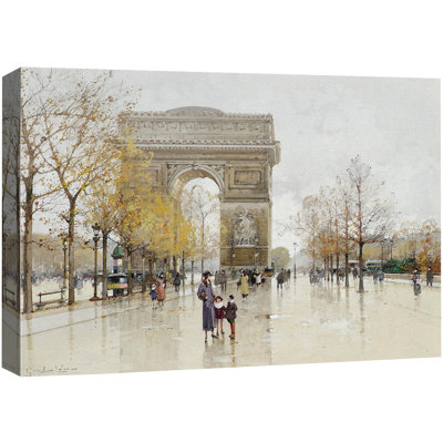 «Paris Rain de Triomphe», art de jour, images de salon, impression sur toile encadrée, impression numérique.