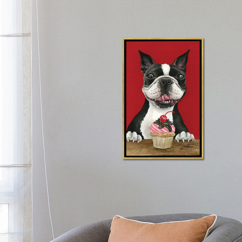 «Boston Cupcake» par Tracy Lizotte - impression, Aucun mat, Toile encadrée d'or, H 26 po x l 18 po x 1,5 po