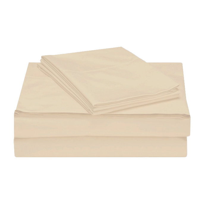  Ensemble de draps 1500 fils, Lit double, Beige