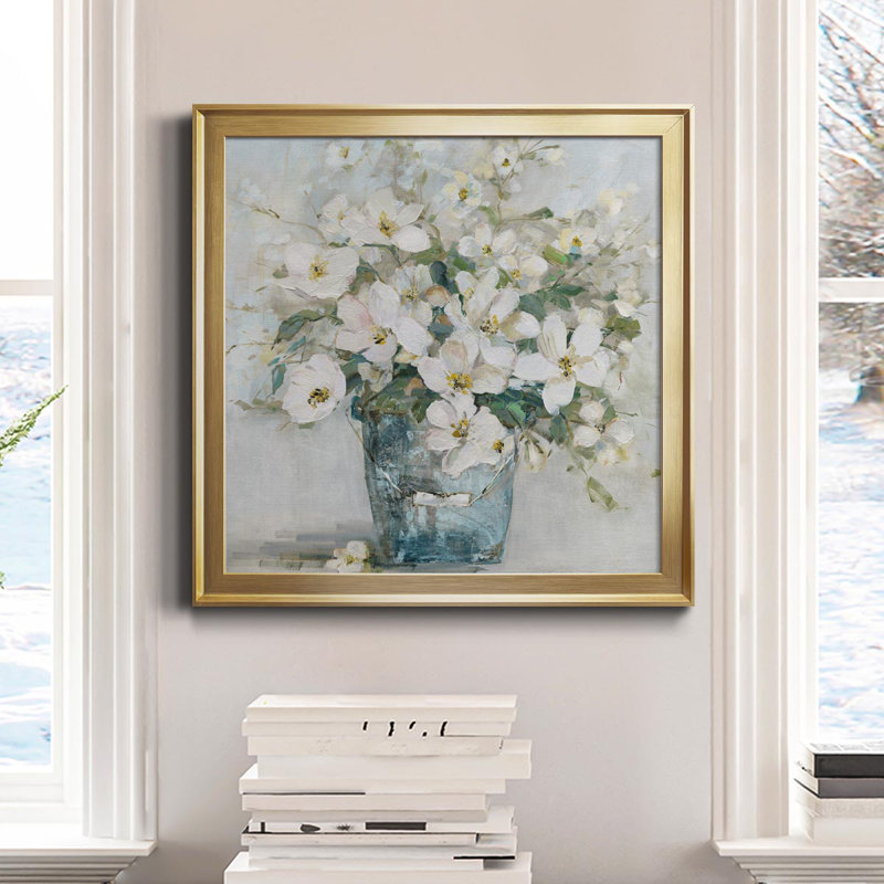 Cottage Charmer II - peinture sur toile encadrée, H 26,5 po x l 26,5 po x P 1,5 po, Or