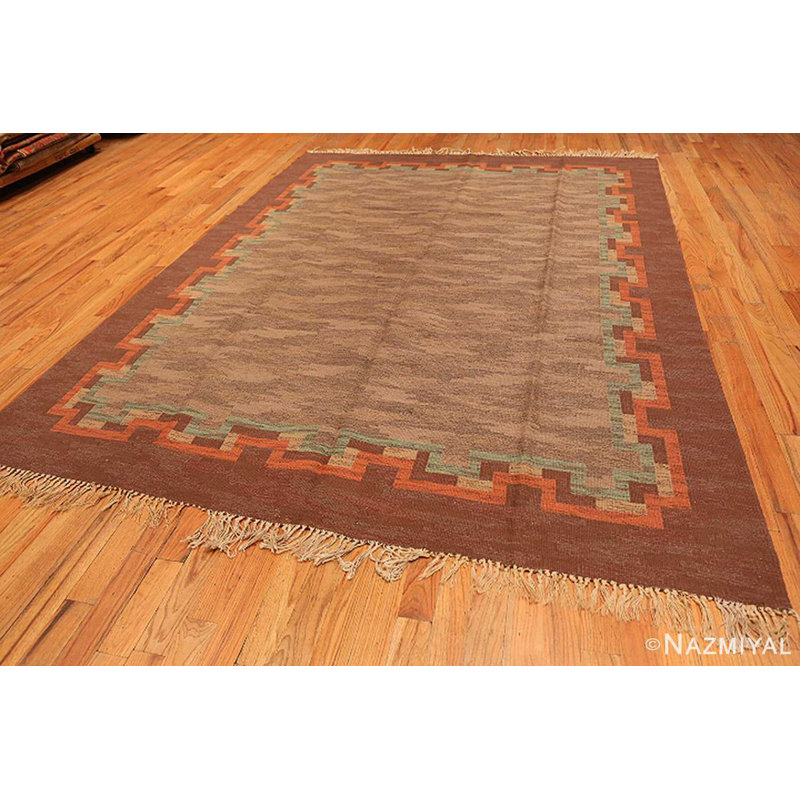 Grand tapis kilim scandinave suédois rétro Earthy