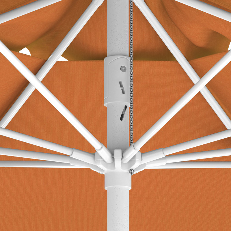 Parasol en fibre de verre 7,5 pi avec passe-partout blanc, Orange
