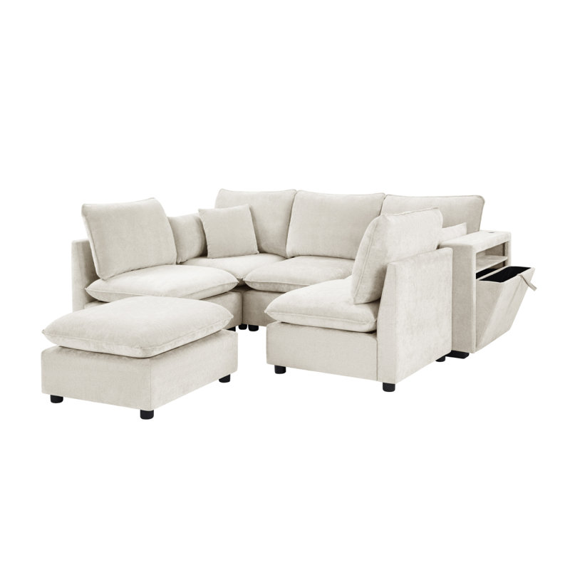 Canapé modulaire Modern, Beige, Beige Chenille