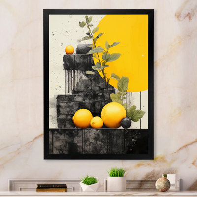 Lasaundra " Yellow Pottery Grey Abstract Still Lifes I "