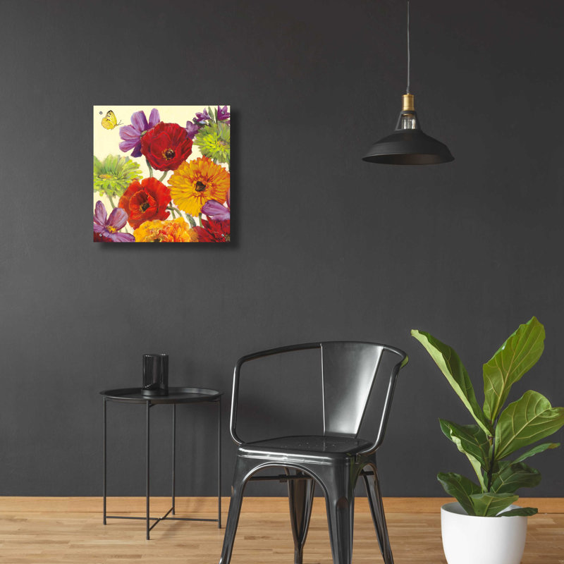 «Butterfly Flower Scatter III» par Carol Rowan, verre acrylique Wal Art, H 24 po x l 24 po x P 0,2 po