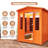 Outdoor 2-3 Person Sauna Far Infrared Saunas Dry Sauna Room Red Cedar And Canadian Hemlock Wood Wooden Sauna Spa 2600w With 11 Heating Plate And 7 Color Therapy 62.2*46.85*81.89 Inches