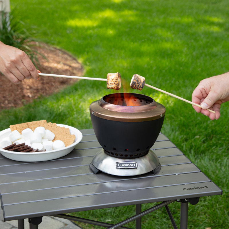 Cuisinart Cleanburn Smokeless Tabletop Fire Pit, 7.5” Lightweight Portable Smokeless Fire Pit with Removable Base for Ash & Carry Bag, Small Outdoor Heater for Patio, Camping & RV, Portable Heater