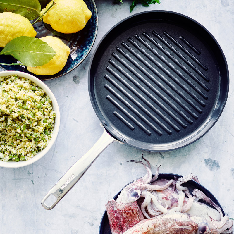 Poêle gril antiadhésive de 11 po GreenPan Chatham Black Prime
