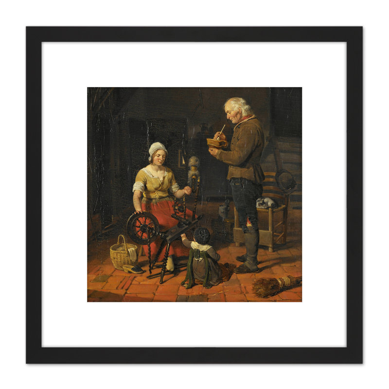 Peasant Family In Their Cottage by Cornelis Kruseman - Single Picture Frame Painting