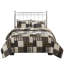 Courtepointe double / grand - réversible, noir / brun, bordure découpée, rembourrage en coton doux noir / brun double / grand réversible, imprimé, rembourré, fermeture à glissière, style chalet-120276093-120276094