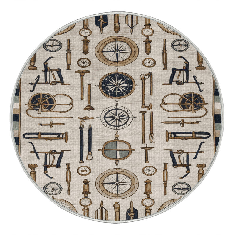  Tapis de bord de mer lavable avec outils de navigation, Rectangle de 5 pi x 8 pi